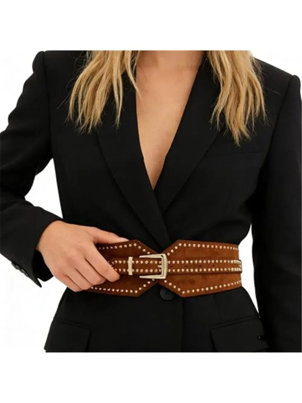 Women's Wide Elastic Belt Chunky Stretchy Thick Belt